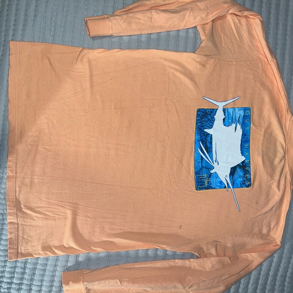 Orange Long Sleeve Shirt with Graphic